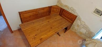 tavolo con panca in legno