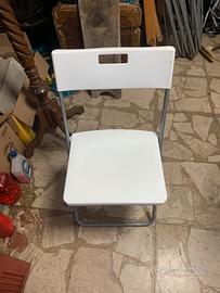 Sedie Pieghevoli Bianche –Struttura in Metallo 6pz