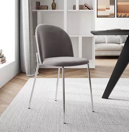 Sedie in velluto grigio