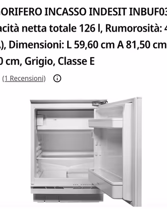  FRIGORIFERO INCASSO INDESIT INBUF031,