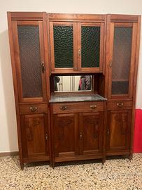 Credenza antica in legno di castagno-Stile Liberty