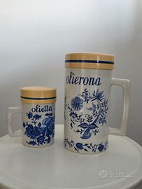 Set ceramica POF olierona e olietta vintage 