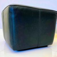 Pouf in pelle verde 50x50x38