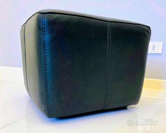 Pouf in pelle verde 50x50x38