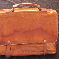 "THE BRIDGE" BORSA IN CUOIO PELLE MARRONE VINTAGE.
