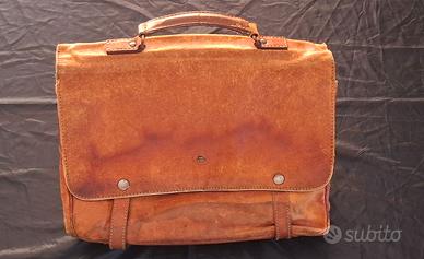 "THE BRIDGE" BORSA IN CUOIO PELLE MARRONE VINTAGE.