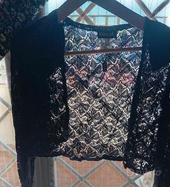 Abito cerimonia blu notte in pizzo.