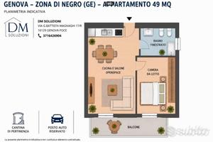 Dinegro bilo con balcone+posto auto+cantina