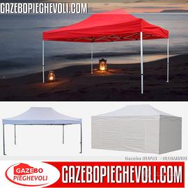 Gazebo pieghevole 4,5x3m bianco telo impermeabile