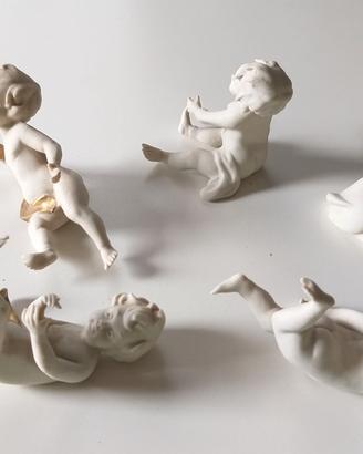 Serie di 5 statuine in ceramica Nove Bassano