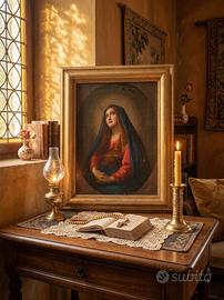Arte Sacra: Antico dipinto "Madonna Addolorata"