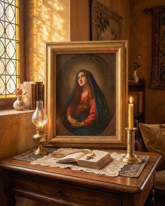 Arte Sacra: Antico dipinto "Madonna Addolorata"
