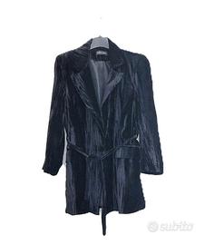 Giacca nera in velluto froissé