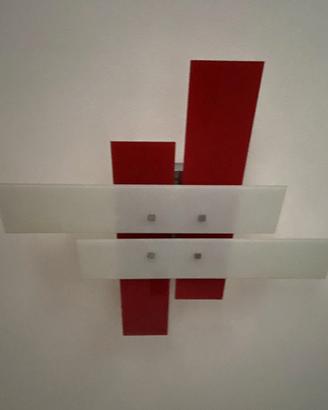 lampadario soggiorno/camera vetro bianco e rosso