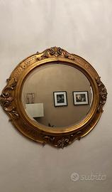 Specchio con cornice oro in legno