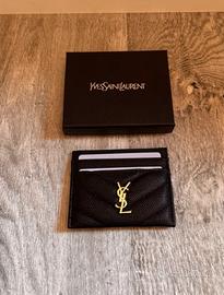 Porta carte Yves Saint Laurent in pelle nera