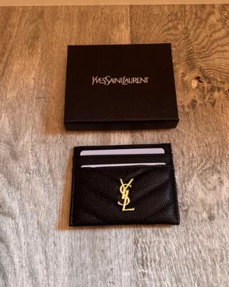 Porta carte Yves Saint Laurent in pelle nera
