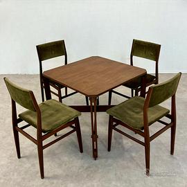 Tavolo Ico Parisi e sedie Paolo Buffa modernariato