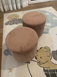 N. 2 Puof in velluto rosa