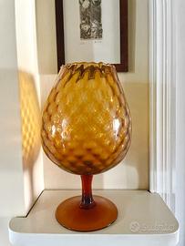 Grande vaso vetro ambrato Empoli anni 60/70