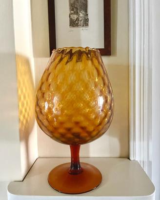Grande vaso vetro ambrato Empoli anni 60/70