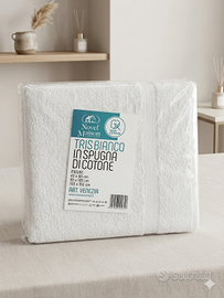 tris spugne bagno in cotone