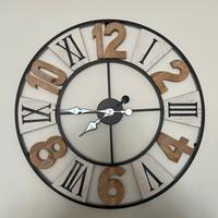 Orologio grande da parete in metallo e legno