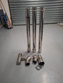 kit 3 metri canna fumaria 80 mm in acciaio inox