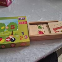 gioco numeri calamite e domino legno