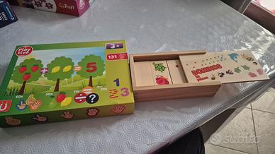 gioco numeri calamite e domino legno