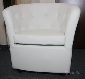 Poltrona ecopelle bianca