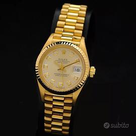 Rolex Datejust lady 18 kt gold diamonds dial