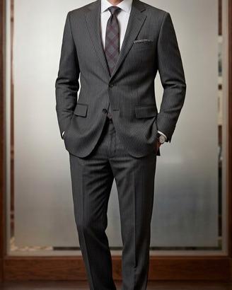 Abito uomo due pezzi gessato grigio scuro