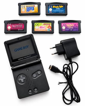 Game Boy Advance SP + 5 Giochi + Caricatore