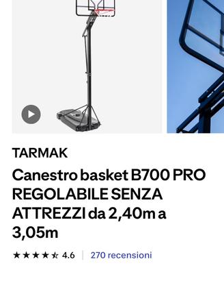 Canestro basket regolabile