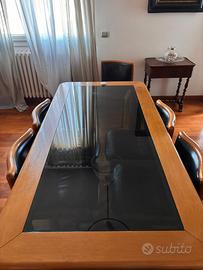 Tavolo da pranzo con piano in vetro + 6 sedie