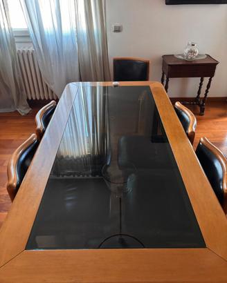 Tavolo da pranzo con piano in vetro + 6 sedie