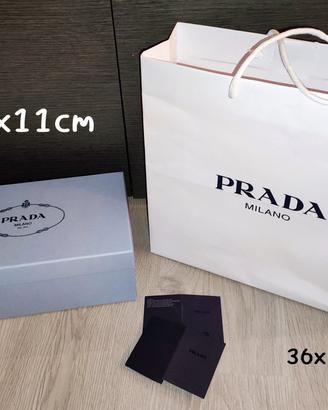 scatola e busta Prada 