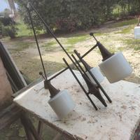 lampadario anni 50 60 con bocce in opalino 