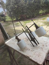 lampadario anni 50 60 con bocce in opalino 