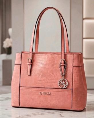 Borsa Guess Rosa Effetto Cocco- Elegante Tote bag 