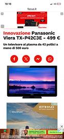 Tv Panasonic 42” plasma