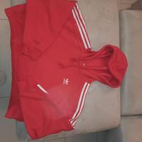 Felpa corta rossa adidas