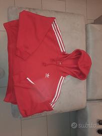 Felpa corta rossa adidas