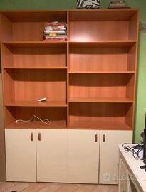 Libreria con 4 ante, bicolore.