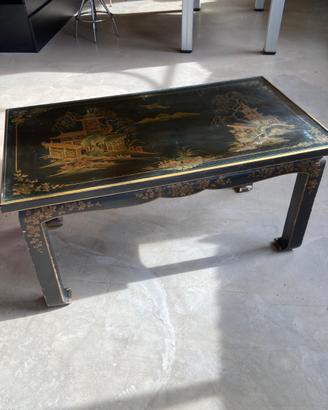 TAVOLINO ORIENTALE ANNI 60 LACCATO NERO