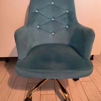 Sedia ergonomica girevole in velluto