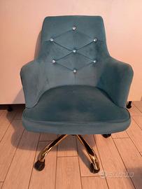 Sedia ergonomica girevole in velluto