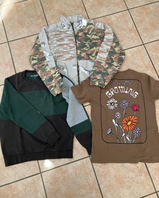 Giacca mimetica, t-shirt e felpa