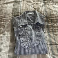 Camicia a righe azzurre e argento Oltre